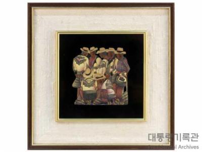 전통의상을 입은 남자 마야인들인디오 소재 그림 이미지