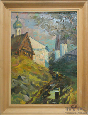 러시아 풍경 유화 이미지